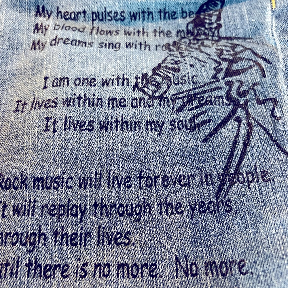 Vintage Midnight Velvet Graffiti Flared Jeans!